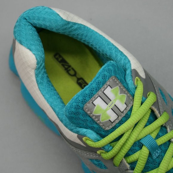 Under Armour Ladies 6.5 Micro G Gray White 4D Foam Running Sneakers 1236543-100 - Picture 7 of 12